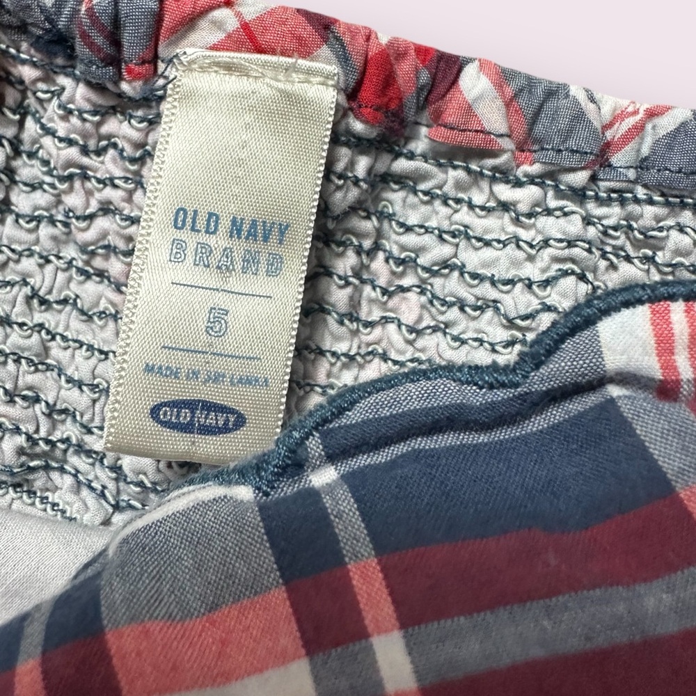 Set Of Two Toddler Girl Old Navy Fourth Of July Patriotic Plaid Paisley Dresses - Picture 11 of 12